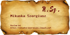Mikuska Szergiusz névjegykártya